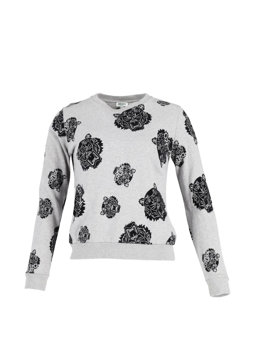 Kenzo Pre-Owned tiger-motif round-neck sweatshirt - Grigio