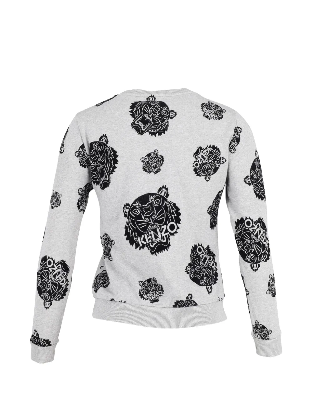Tiger-Motif Round-Neck Sweatshirt