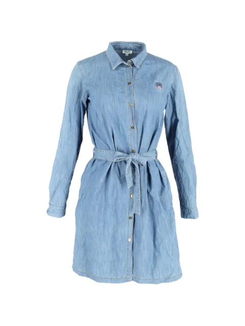 Kenzo Pre-Owned embroidered-logo belted dress