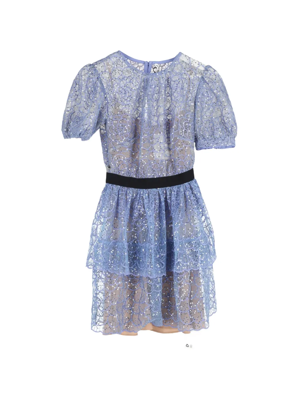Self-Portrait lace sequined mini dress - Blu