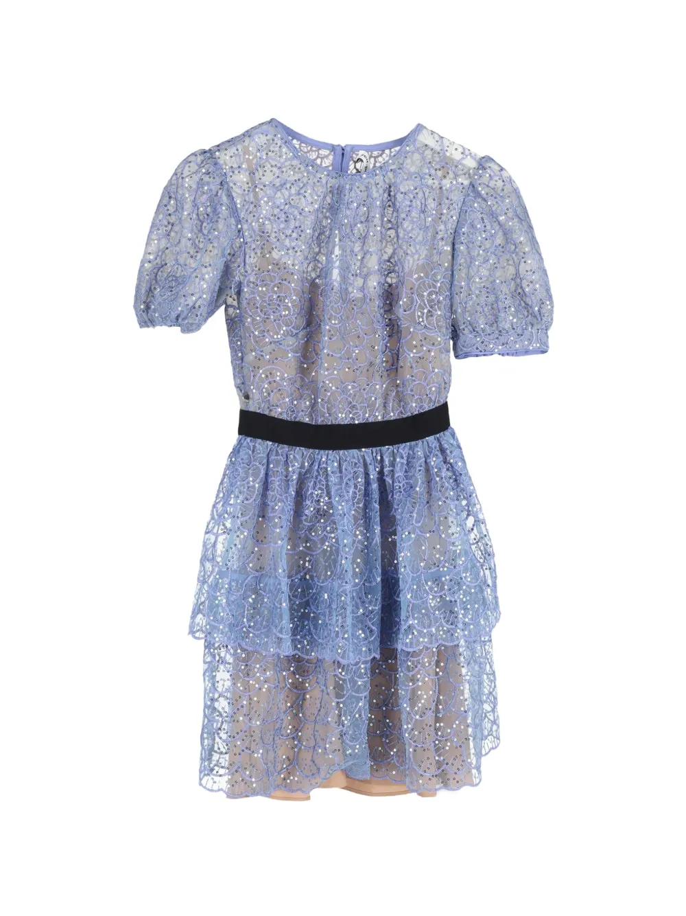 Self-Portrait lace sequined mini dress - Blu