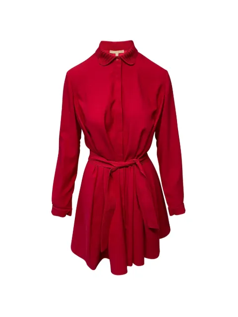 Maje belted long-sleeve dress
