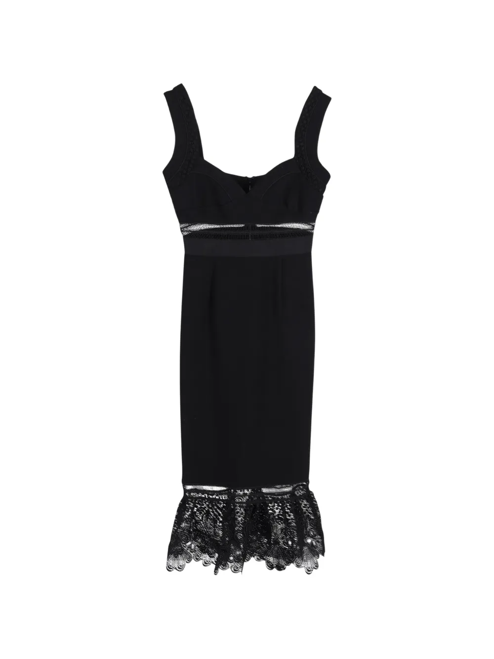 Self-Portrait lace-detail midi dress - Nero