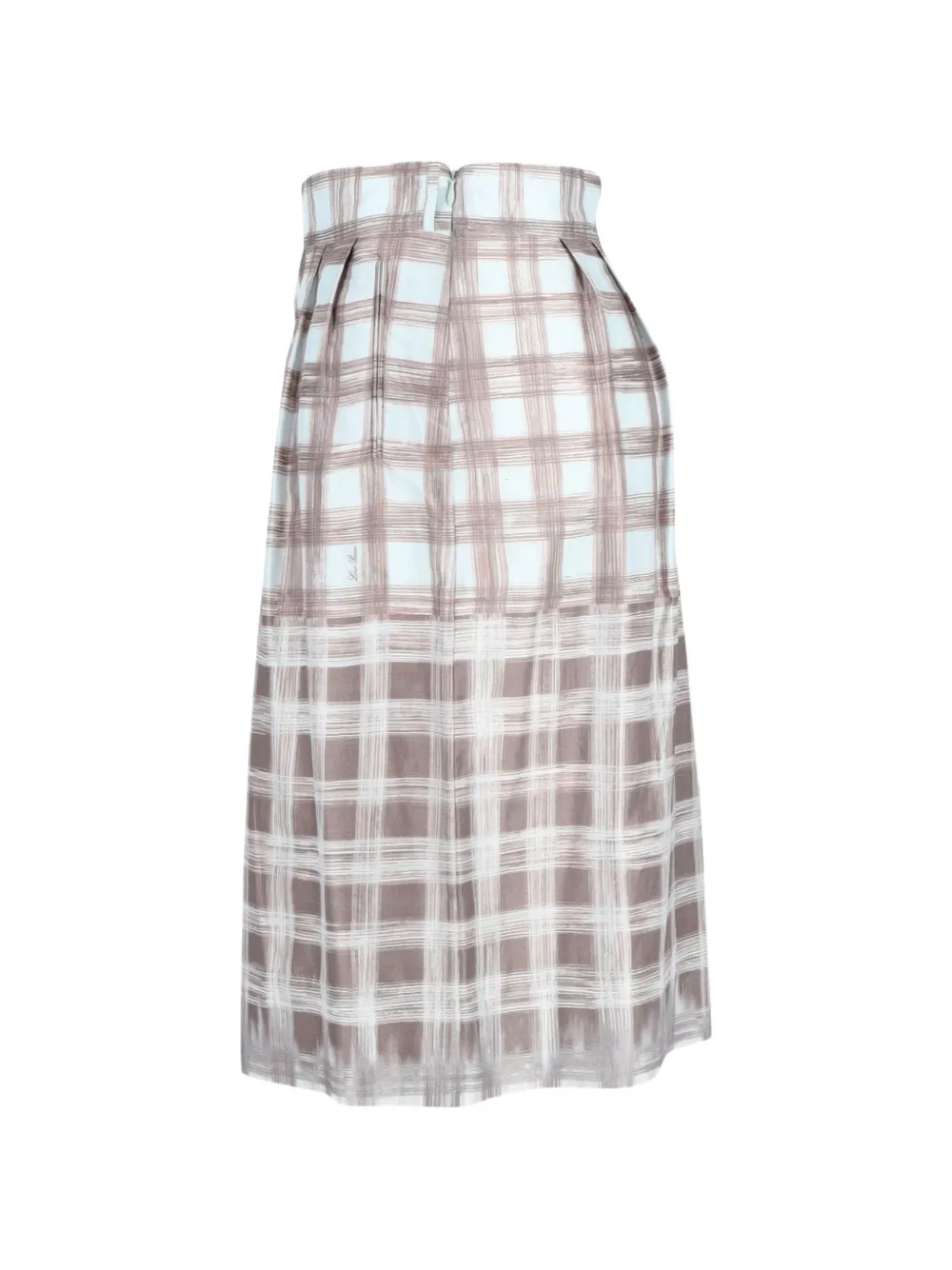  Loro Piana Pre-owned Plaid Midi Skirt - Neutrals 