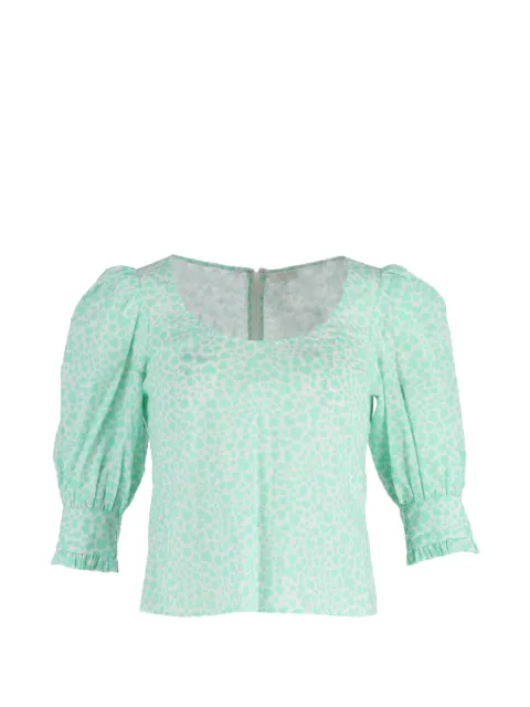 Rixo Emily puff-sleeve printed blouse