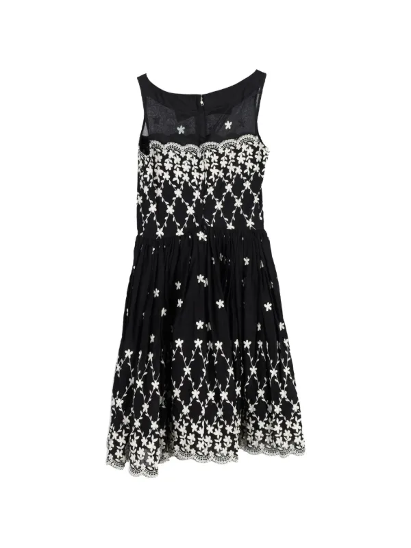 red valentino embroidered dress Red Valentino // Black & Multi Floral Embroidered Dress – VSP Consignment main image 1
