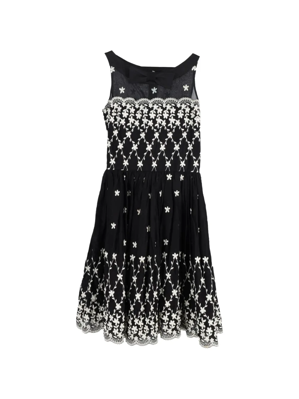 Red Valentino Vintage mini embroidered dress - Nero