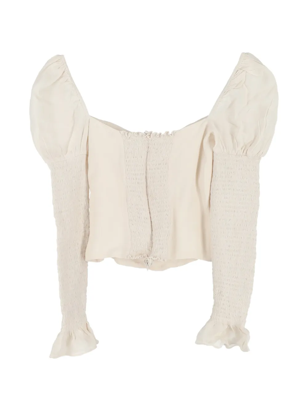 Shirred Long-Sleeves Blouse