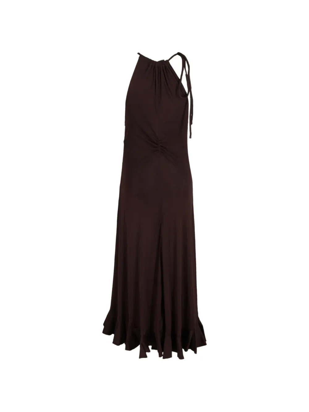 Proenza Schouler cut-out ruched maxi dress - Marrone