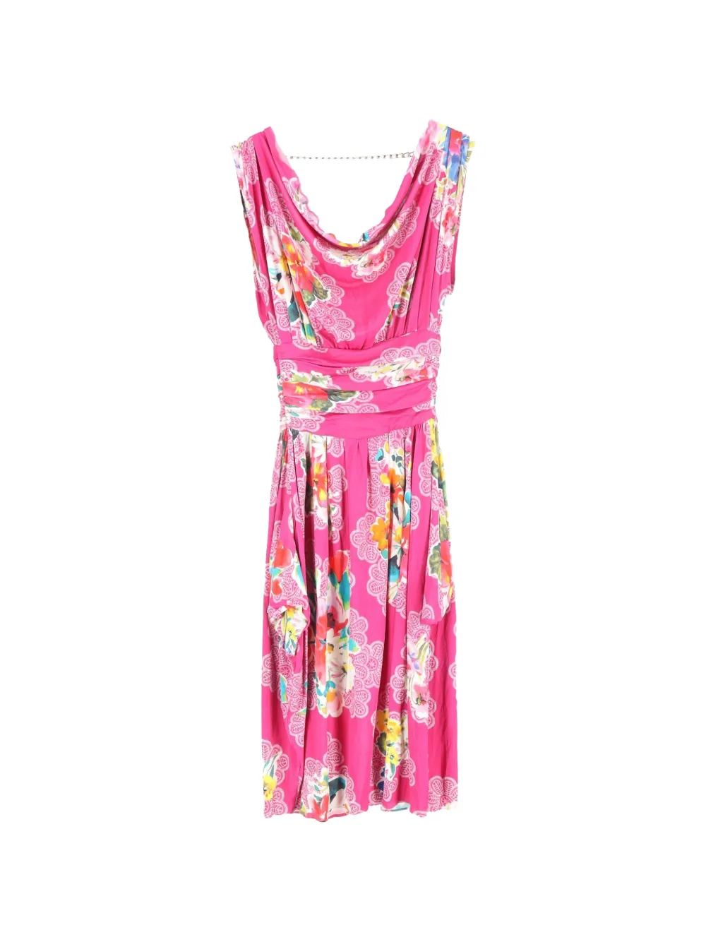 Dolce & Gabbana Pre-Owned floral-print draped dress - Rosa