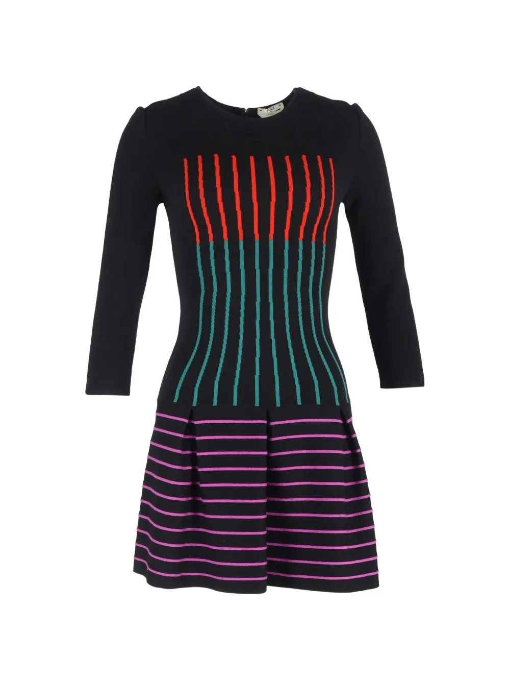 Fendi Pre-Owned flared striped mini dress - Nero