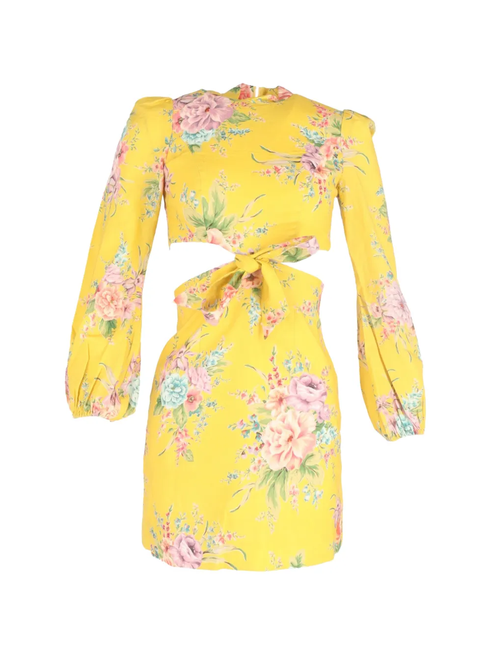 ZIMMERMANN ZinniafFloral cut-out mini dress - Giallo