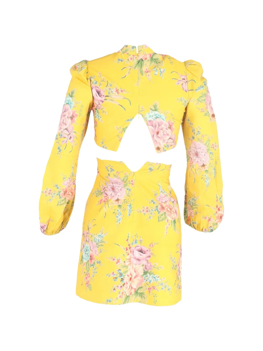 ZIMMERMANN ZinniafFloral cut-out Mini Dress | Yellow