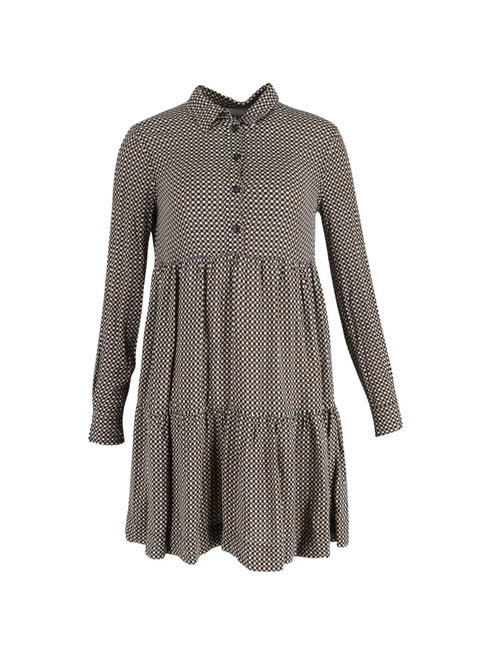 GANNI long-sleeve mini dress - Marrone