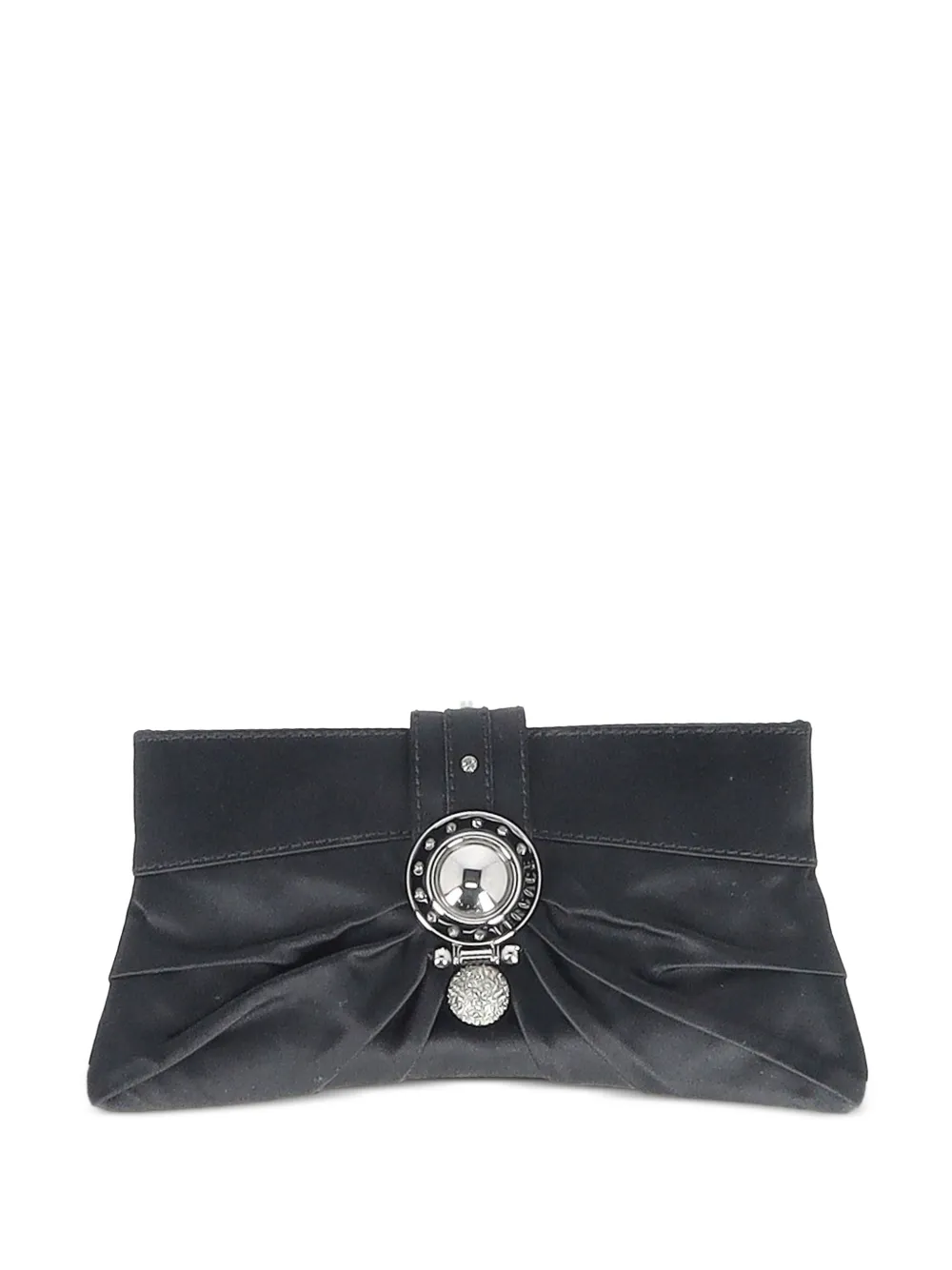 Versace Pre-Owned crystal-embellished satin clutch - Nero