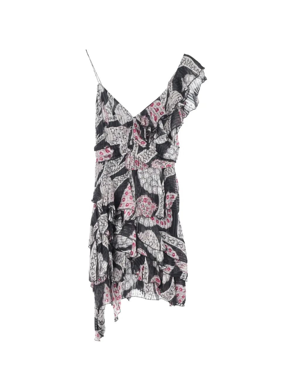 Isabel Marant Vintage printed ruffled mini dress - Nero