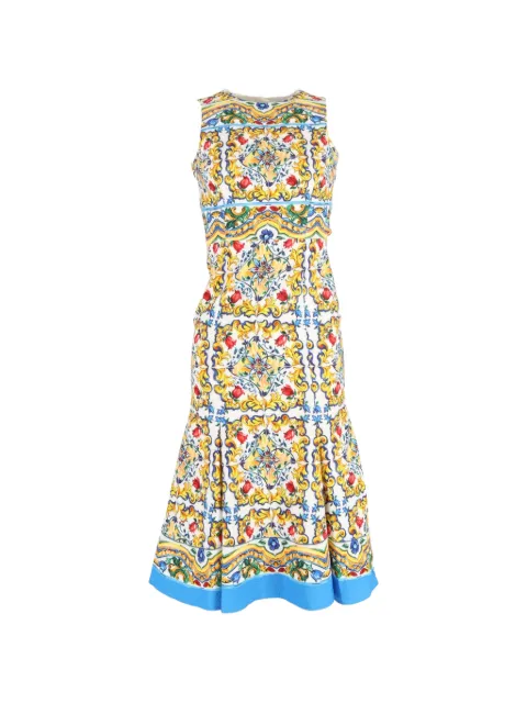 Dolce & Gabbana Pre-Owned vestido midi con estampado Mayólica