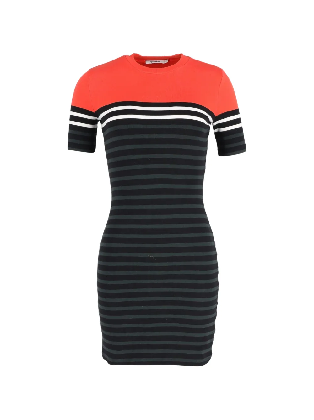 Pre-Owned Alexander Wang striped t-shirt dress - Nero