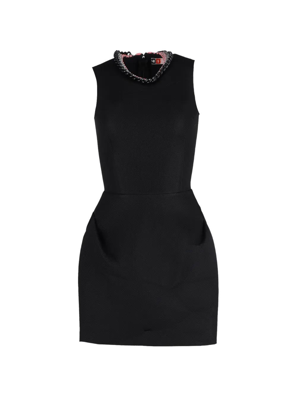 Pre-owned Msgm Draped Mini Dress In Black