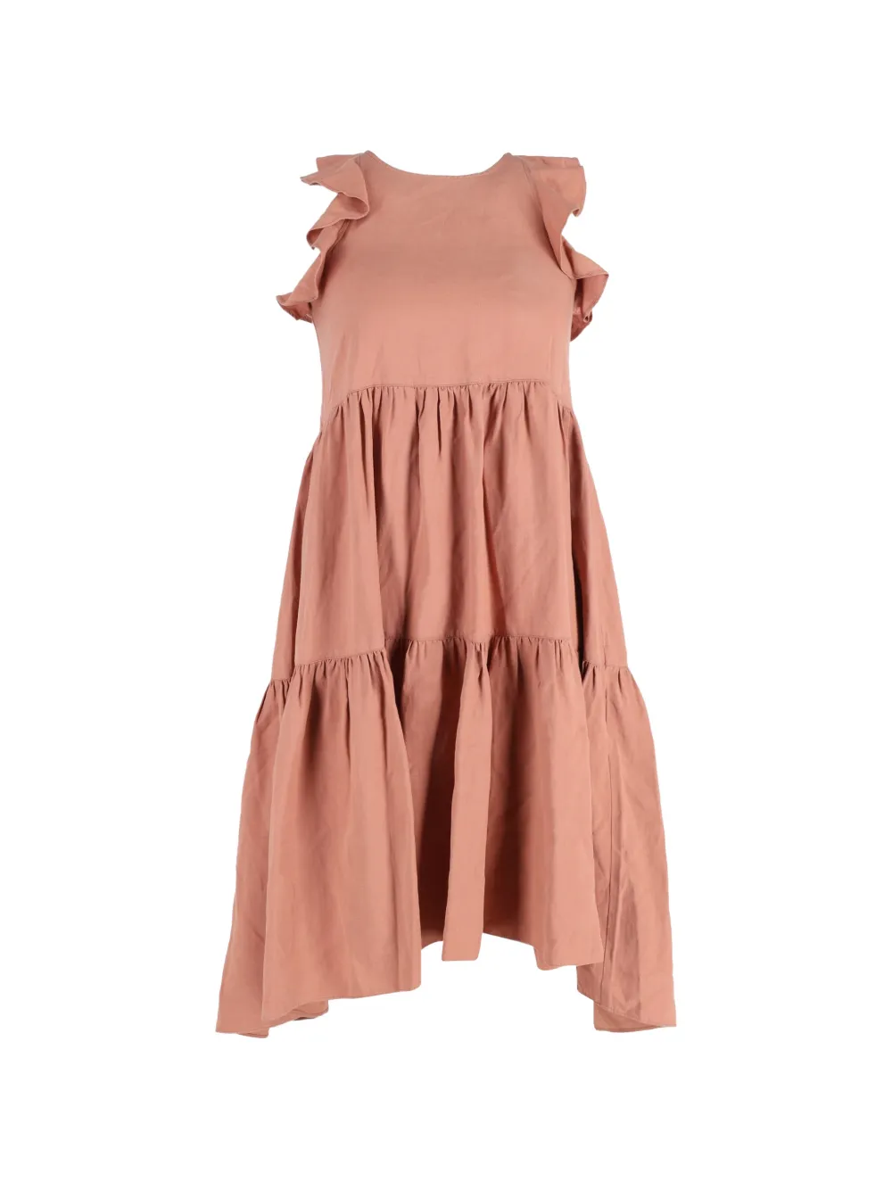 Ulla Johnson ruffled-sleeve tiered dress - Neutrals