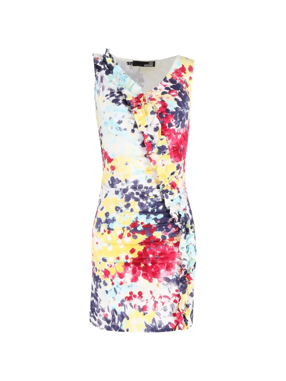 Moschino Pre-Owned printed ruffle-trim dress - Bianco