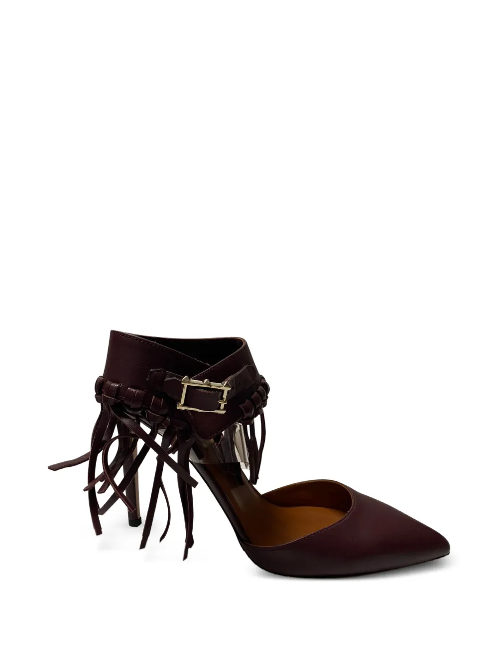 Valentino Garavani Pre-Owned fringe ankle-strap pumps - Rosso