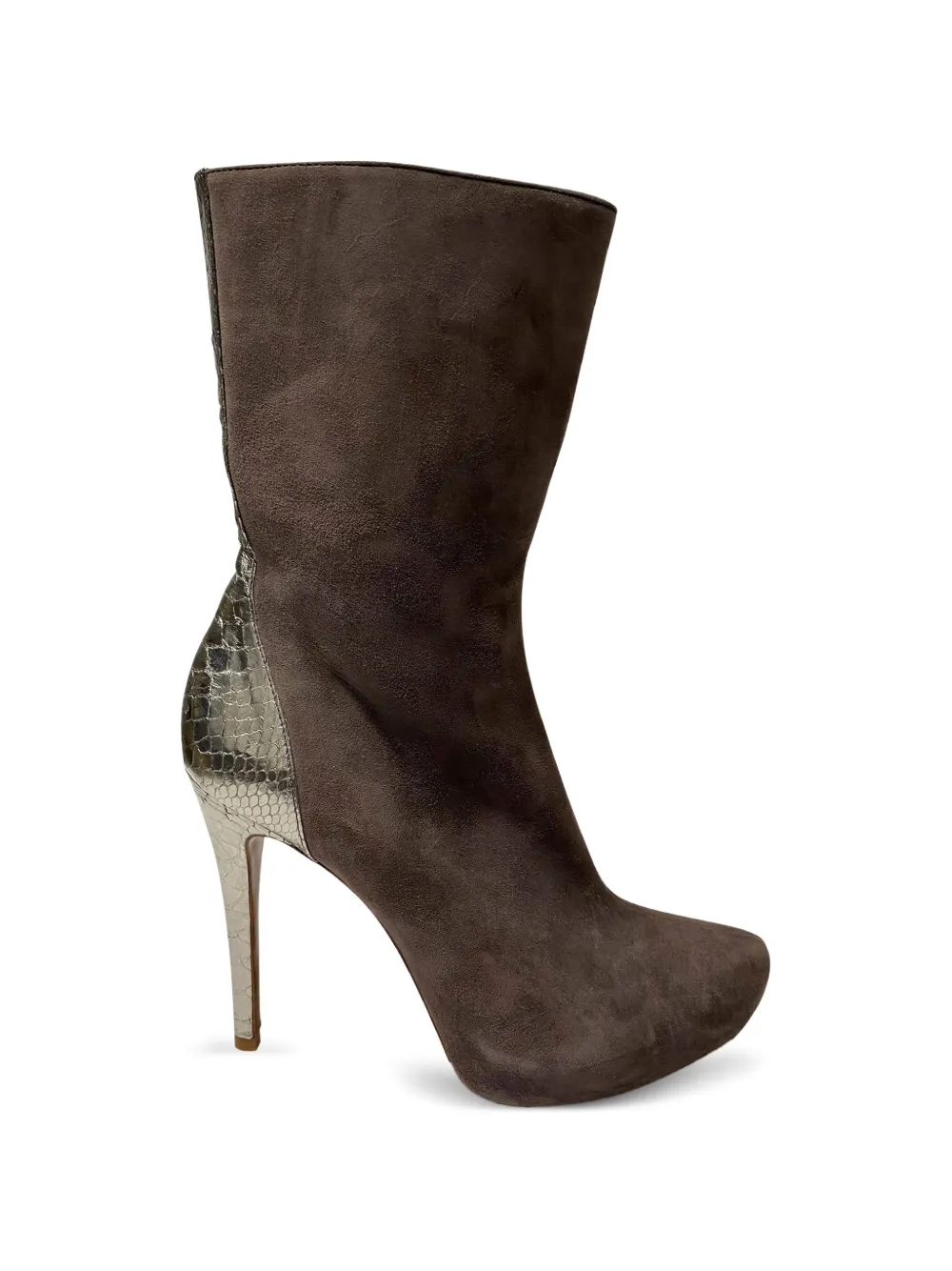 Alexandre Birman platform snakeskin ankle boots - Marrone