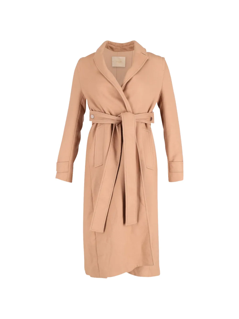 Maje pleated belted trench coat - Toni neutri
