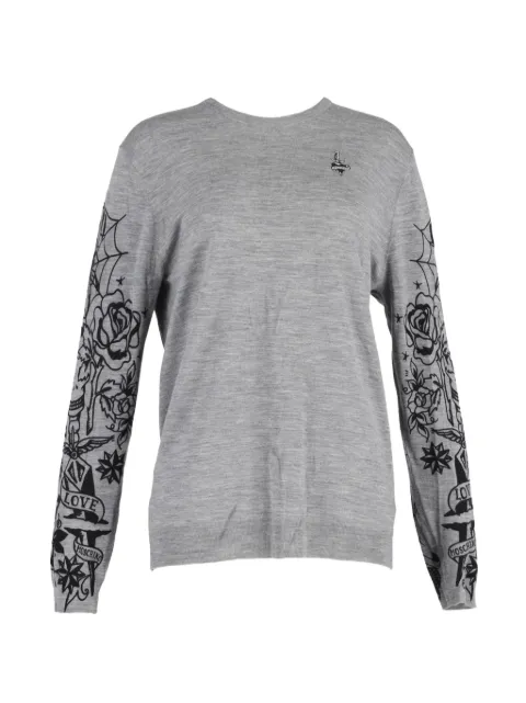 Moschino Pre-Owned printed-sleeves sweater