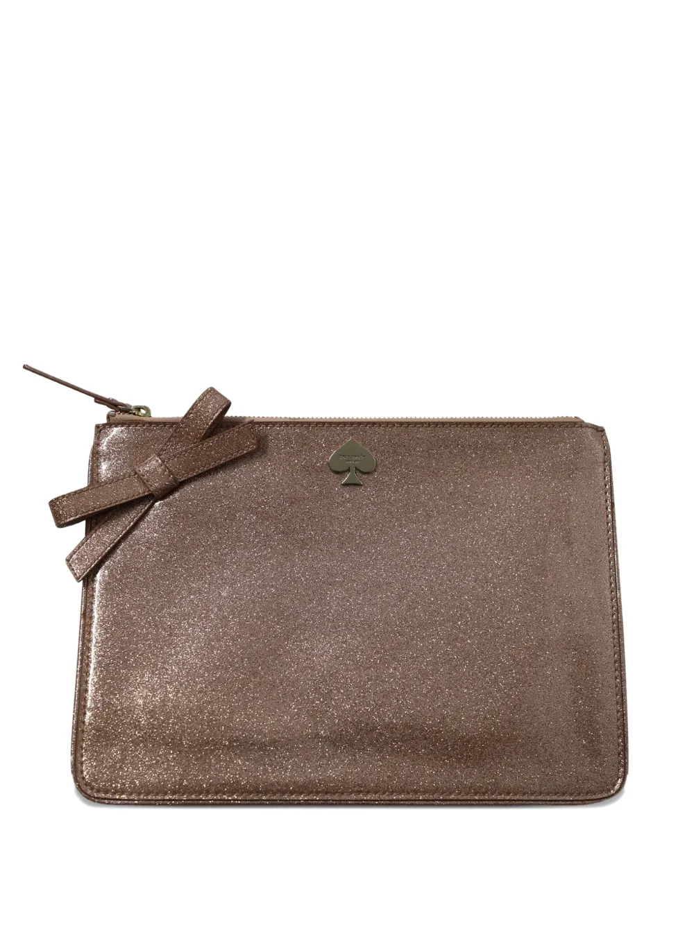 Kate Spade glitter bow pouch - Marrone
