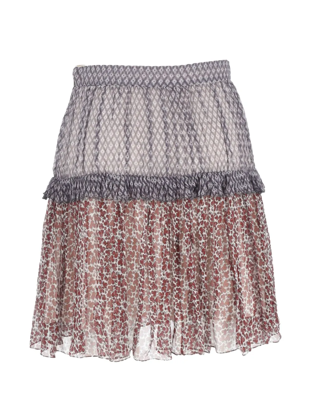 Printed Tiered Mini Skirt