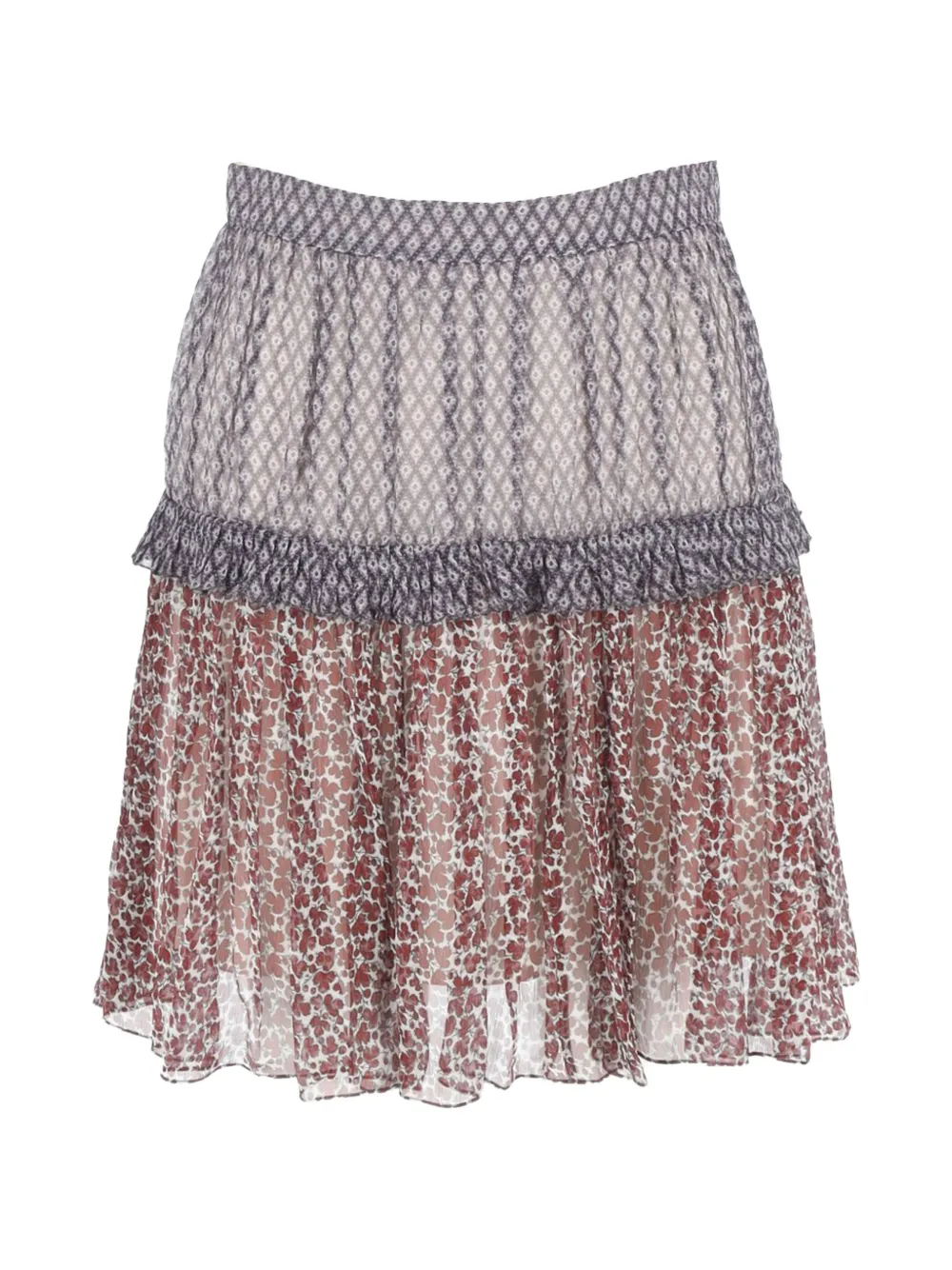 Chloé Vintage printed tiered mini skirt - Toni neutri