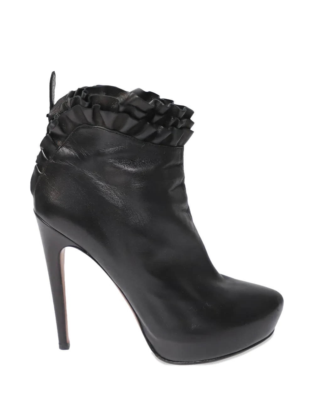 Alaïa Pre-Owned Ruffled high-heel boots - Nero