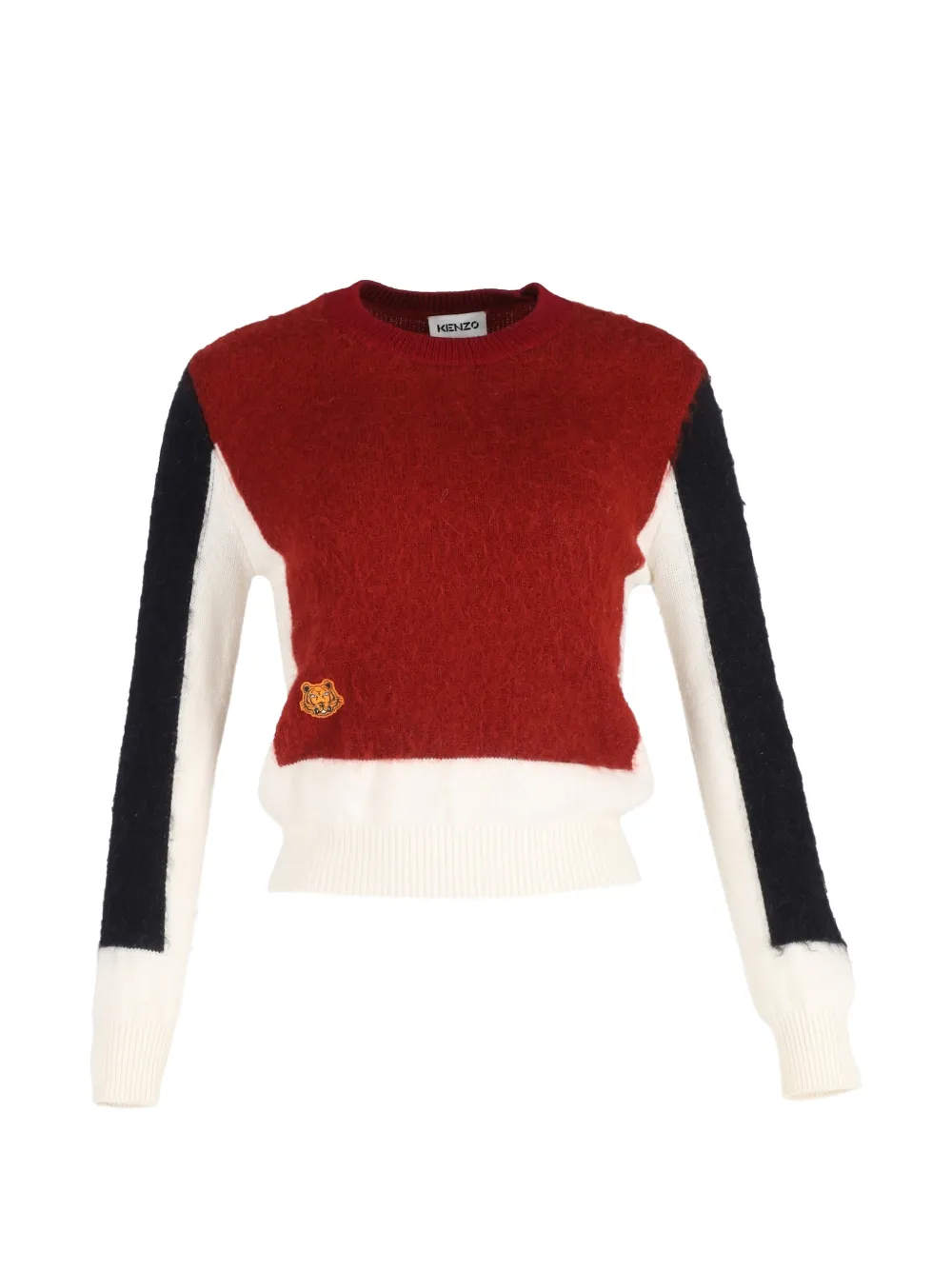 Kenzo Pre-Owned tiger-patch colourblock sweater - Rosso