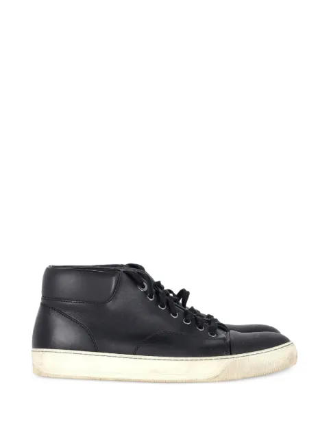 Lanvin Pre-Owned mid-top leather sneakers
