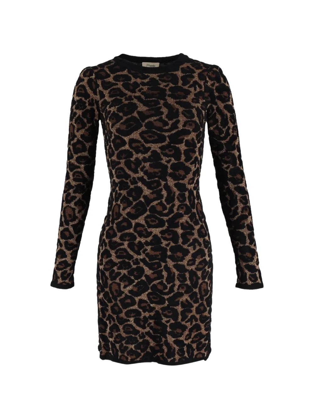 Temperley London Joanie knit leopard-print mini dress - Nero
