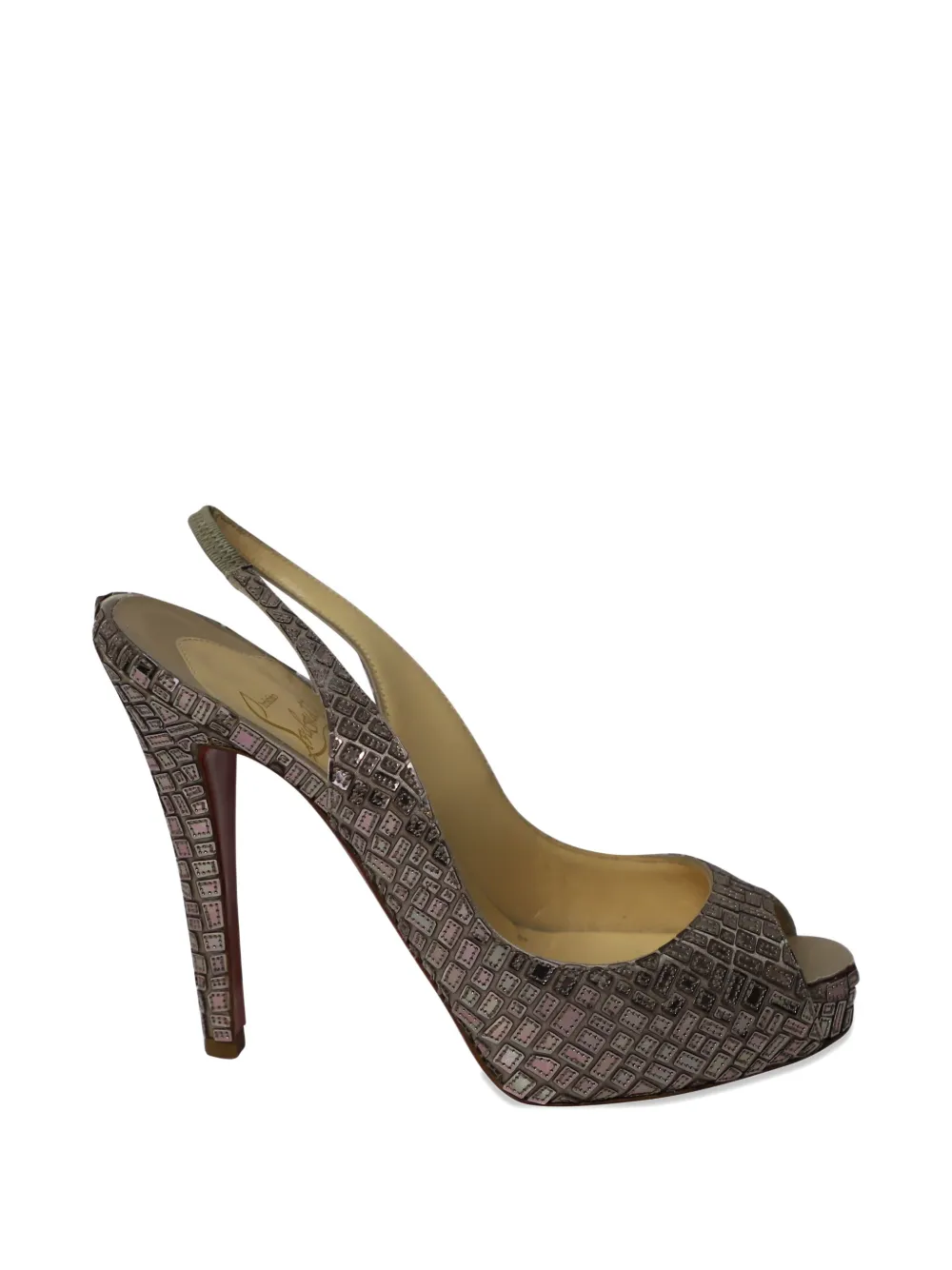 Christian Louboutin Pre-Owned Prive Mosaique open-toe pumps - Grigio