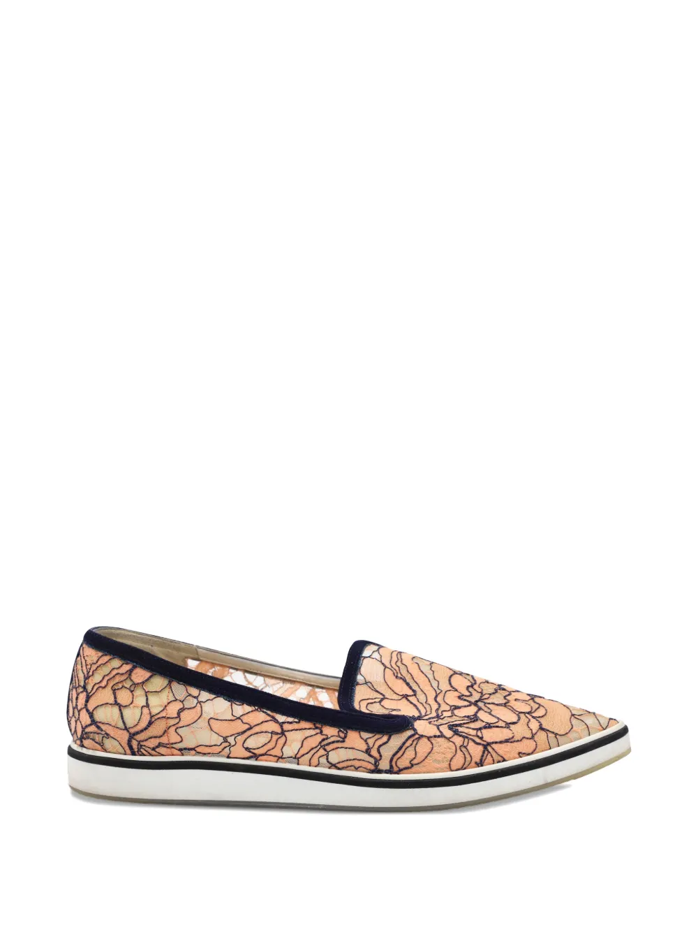 Nicholas Kirkwood Alona lace-detail pointed toe loafers - Toni neutri