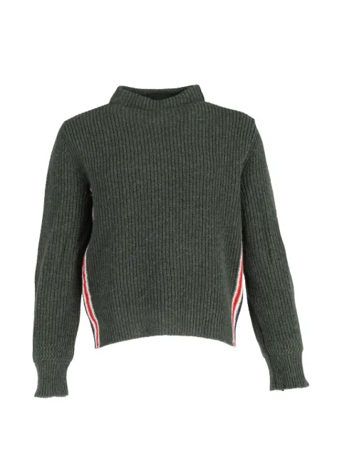 Thom Browne ribbed-knit moc-neck sweater