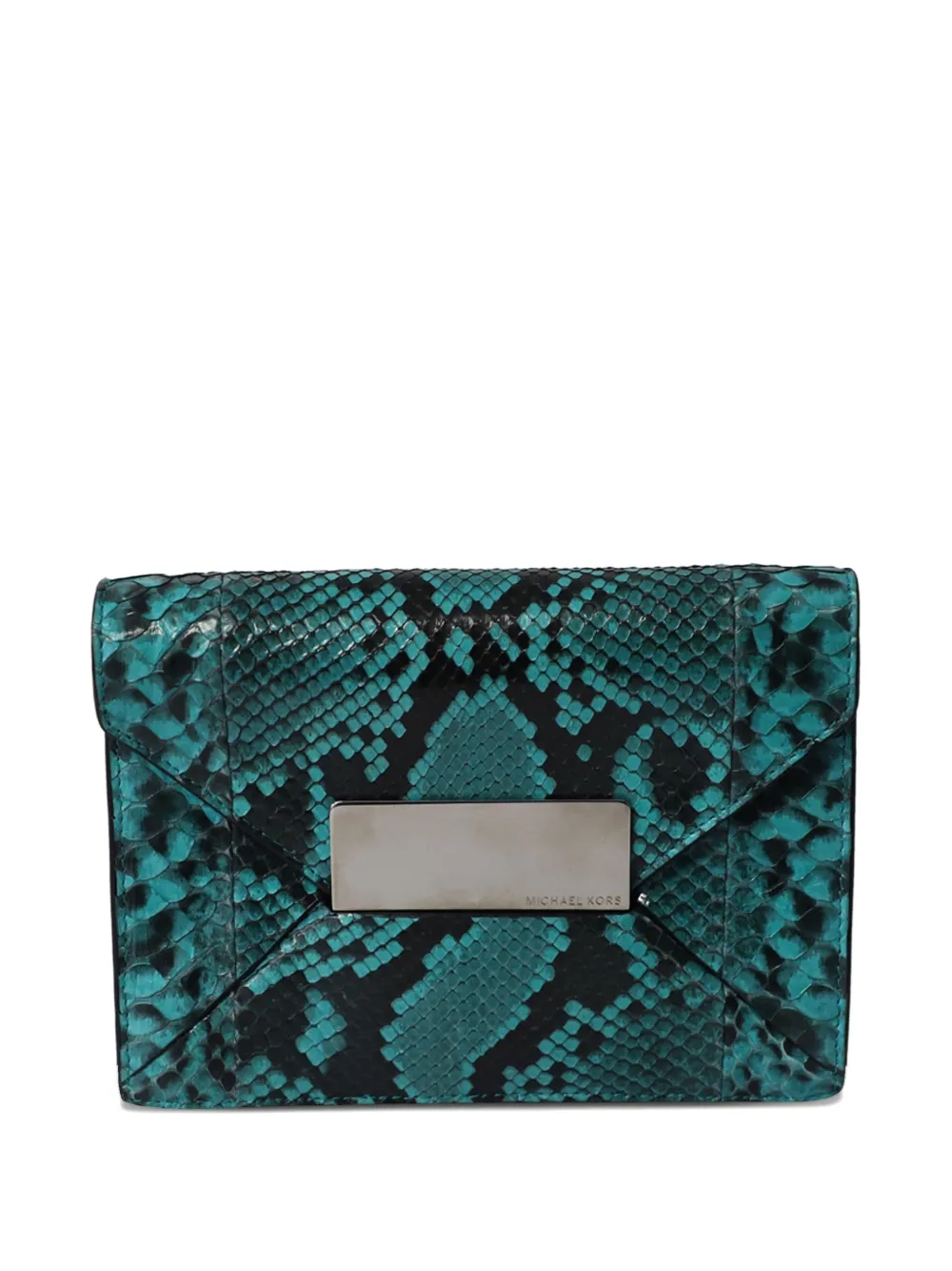 Michael Kors Vintage animal-print logo-detail clutch bag - Grün
