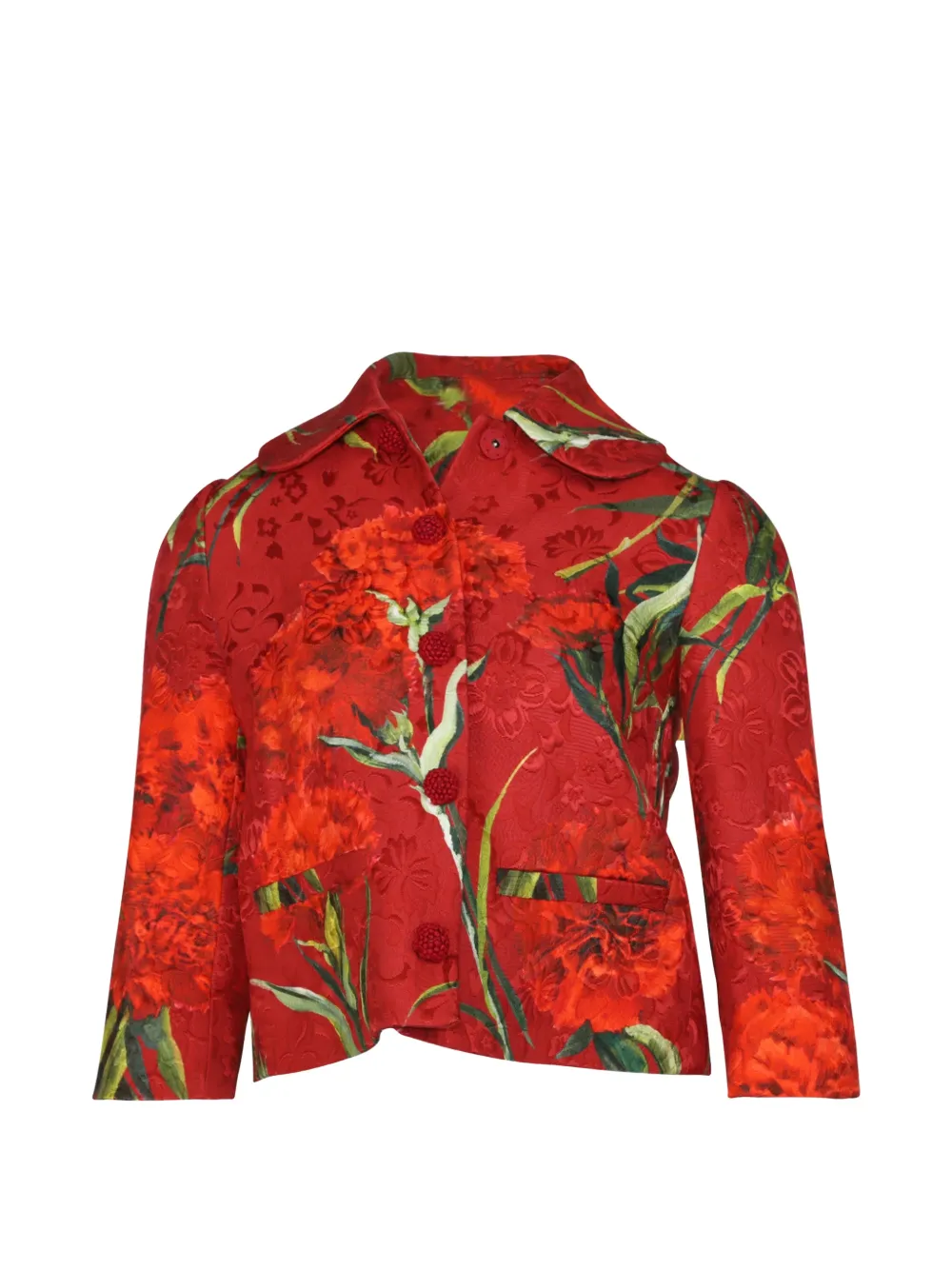 Dolce & Gabbana Pre-Owned floral-print brocade jacket - Rosso