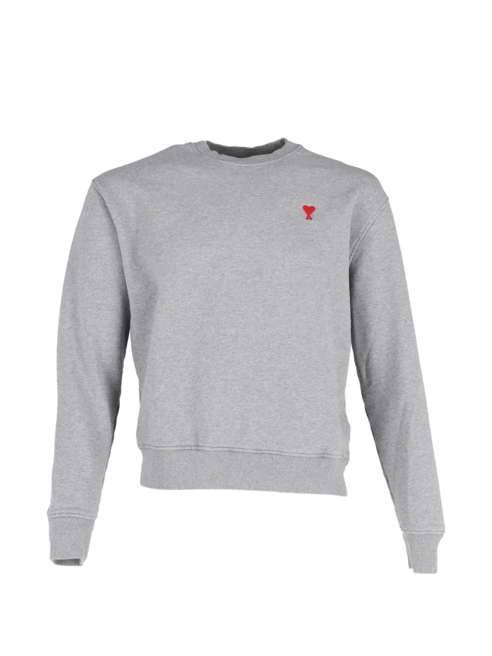 AMI Paris logo-embroidered crew-neck sweatshirt - Grau