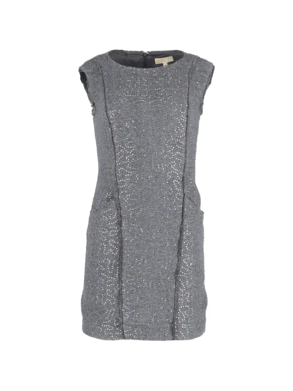 michael kors grey dress MICHAEL Michael Kors Cozy Gray Knit Sweater Dress Large Textured Casual Mini