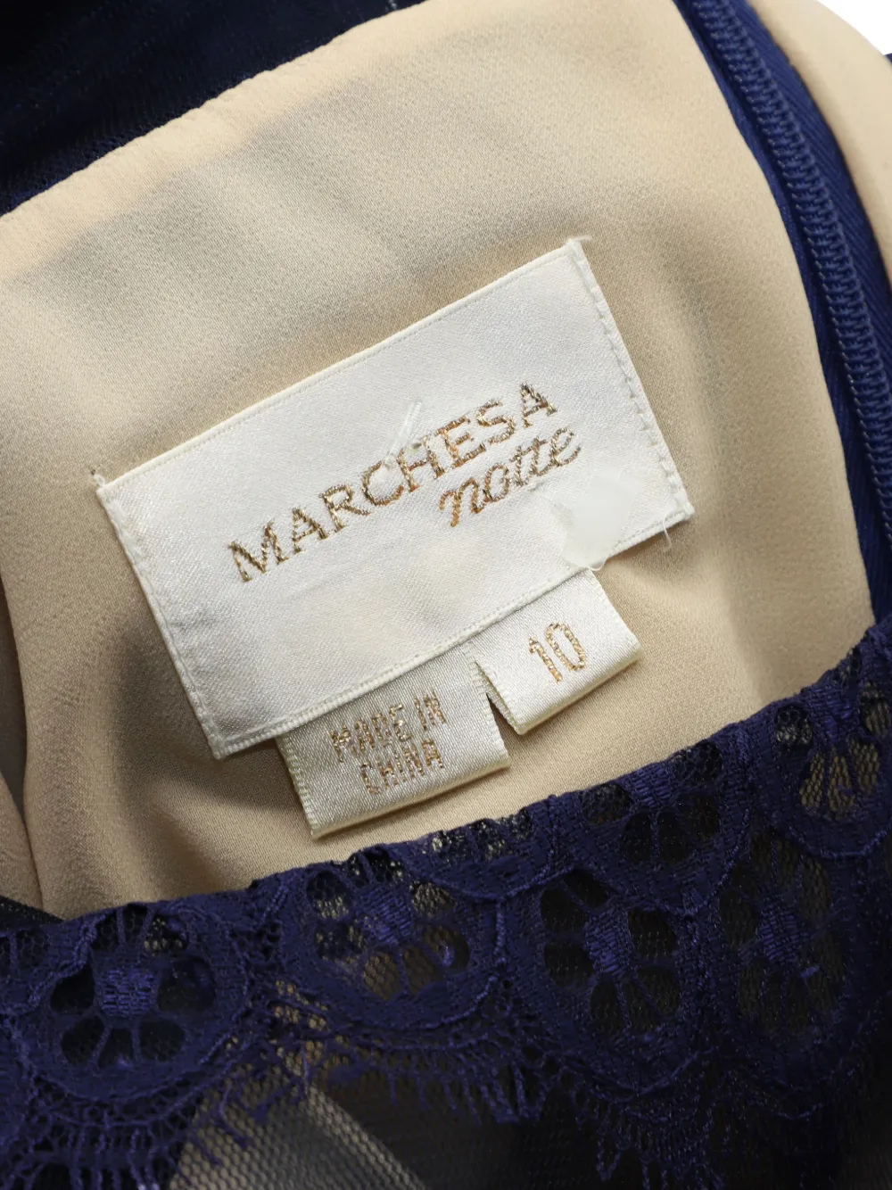  Marchesa Notte Lace-detail Midi Dress - Blue 