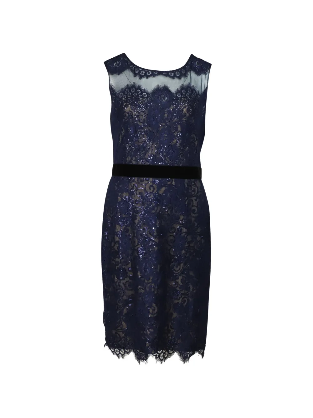 Marchesa Notte lace-detail midi dress - Blu