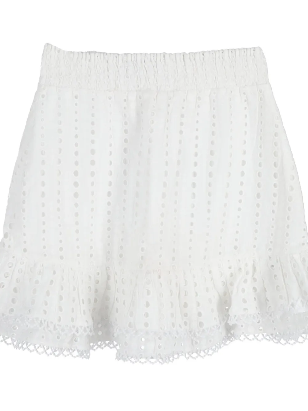 Charo Ruiz Ibiza ruffle embroidered mini skirt - Bianco