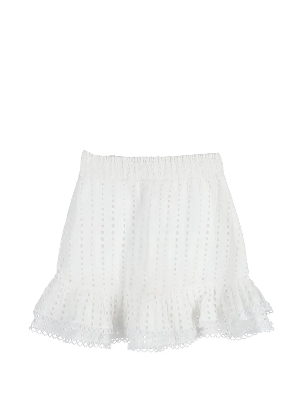 Charo Ruiz Ibiza ruffle embroidered mini skirt - Bianco