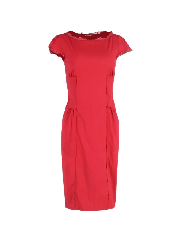 miu miu pleated dress Miu Miu Pleated Crepe Mini Dress