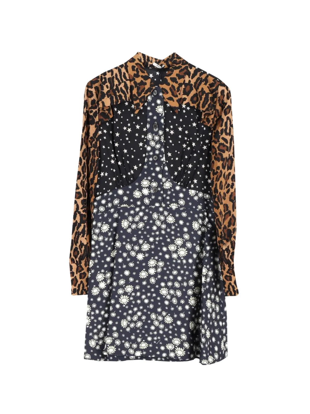 Miu Miu Pre-Owned multi-print mini shirt dress - Blu