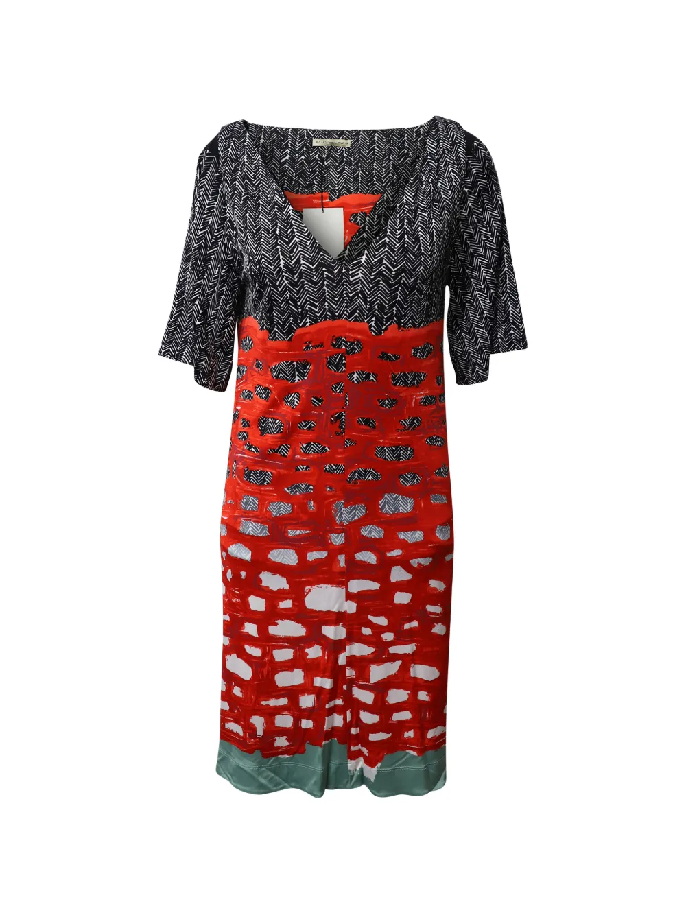Balenciaga Pre-Owned printed V-neck dress - Rosso